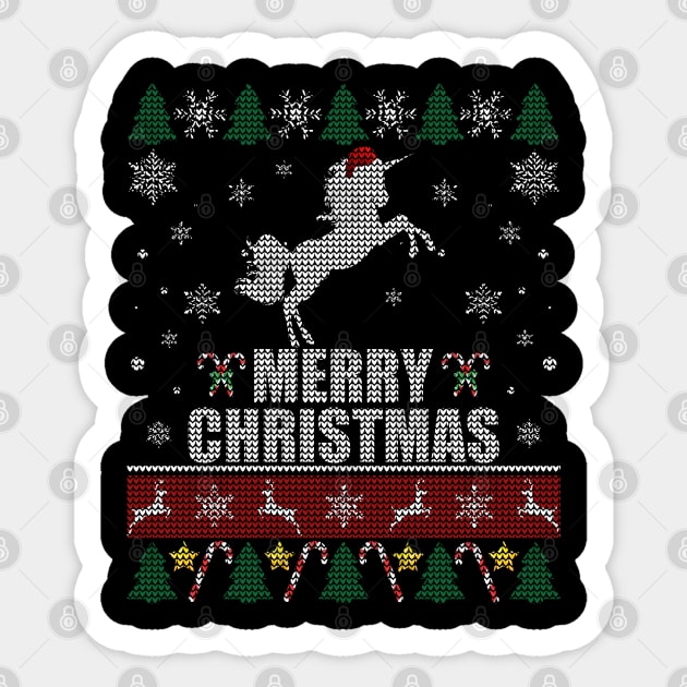 Santa Hat Unicorn Merry Christmas Sticker by Sleazoid